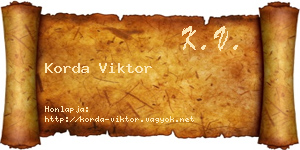 Korda Viktor névjegykártya
